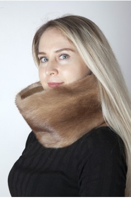 Light brown mink fur neck warmer 